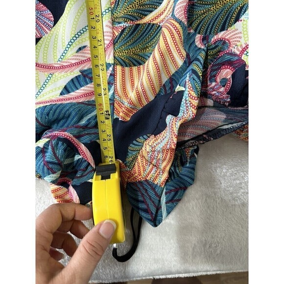 Nicole Miller Studio Off The Shoulder Floral Romper Ruffle Hem Size 6 - Picture 7 of 8